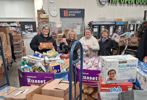 Farmers Union Agency food drop off at The Open Door