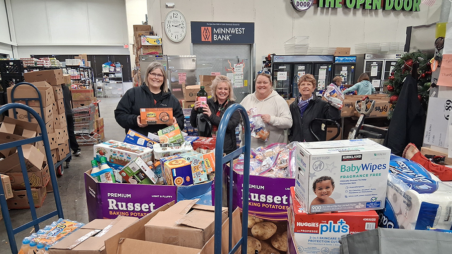 Farmers Union Agency food drop off at The Open Door