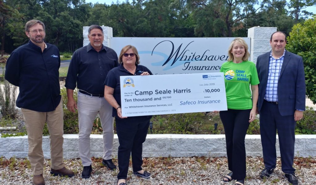 Whitehaven Insurance and Camp Seale Harris check presentation