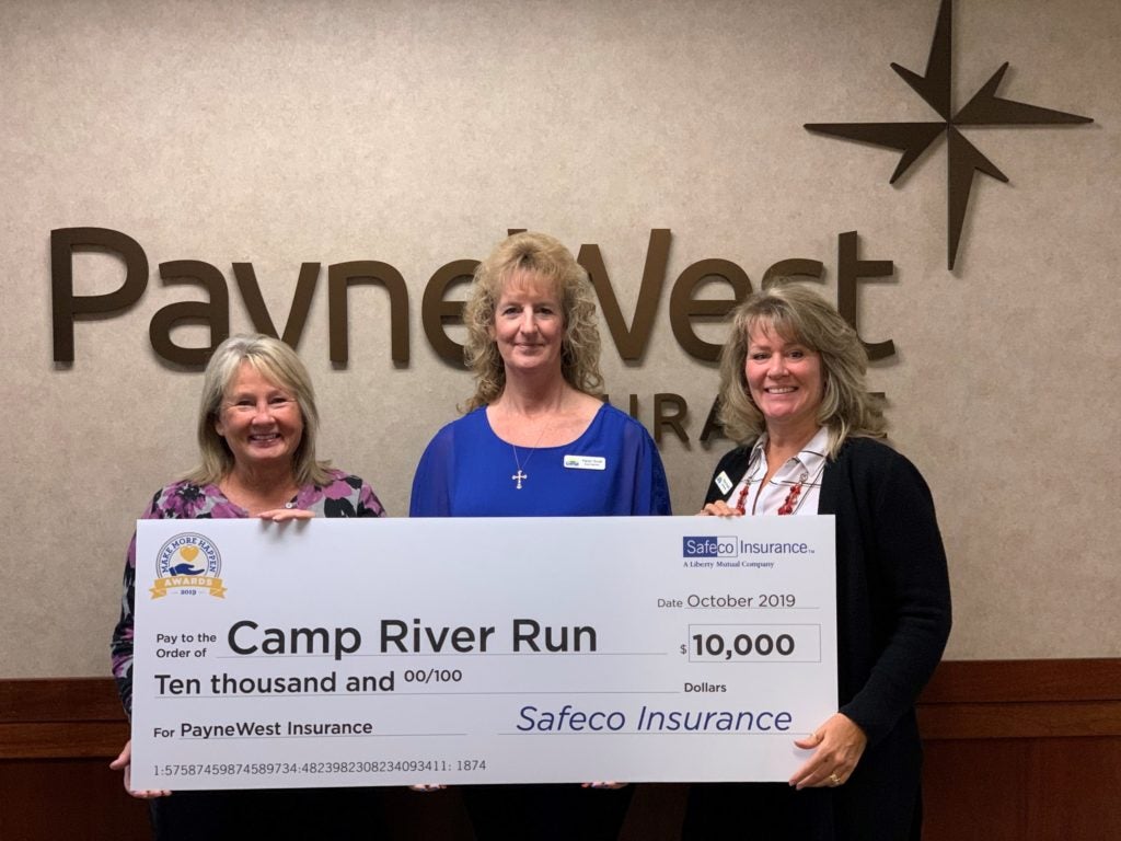 PayneWest Insurance Camp River Run Check Presentation